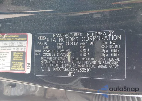 2016 Kia Soul + z USA, uszkodzony, nr VIN KNDJP3A5XG7269510